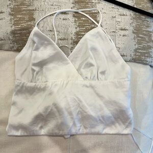 White Satin Cami Top